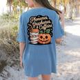 Halloween Teacher Phonemes Graphemes Caffeine Coffee Lover Women's Comfort Colors T-Shirt Back Print Blue Jean Halloween Teacher Phonemes Graphemes Caffeine Coffee Lover Women's Comfort Colors T-Shirt Back Print Blue Jean