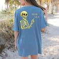 Halloween Teacher Six Seven 6 7 Skeleton Spooky Costume Women's Comfort Colors T-Shirt Back Print Blue Jean Halloween Teacher Six Seven 6 7 Skeleton Spooky Costume Women's Comfort Colors T-Shirt Back Print Blue Jean
