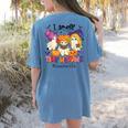 Halloween Teacher Smell a Tiny Human Ghost Spooky Season Women's Comfort Colors T-Shirt Back Print Blue Jean