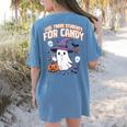Halloween Teacher Trade Students For Candy Costume Women Women's Comfort Colors T-Shirt Back Print Blue Jean Halloween Teacher Trade Students For Candy Costume Women Women's Comfort Colors T-Shirt Back Print Blue Jean