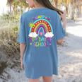 Happy 50th Days Of School Rainbow Teacher 50 Days Smarter Women's Comfort Colors T-Shirt Back Print Blue Jean Happy 50th Days Of School Rainbow Teacher 50 Days Smarter Women's Comfort Colors T-Shirt Back Print Blue Jean