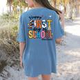 Happy First Day Of School PE Teacher Life Back To School Women's Comfort Colors T-Shirt Back Print Blue Jean Happy First Day Of School PE Teacher Life Back To School Women's Comfort Colors T-Shirt Back Print Blue Jean
