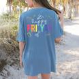 Happy Fri Yay Teacher Friday For Men Women Women's Comfort Colors T-Shirt Back Print Blue Jean