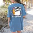 Happy Fri-Yay Teacher Fry Yay Friday Weekend Women's Comfort Colors T-Shirt Back Print Blue Jean