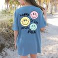 Happy To See Your Face Smile Face Teacher Back To School Women's Comfort Colors T-Shirt Back Print Blue Jean Happy To See Your Face Smile Face Teacher Back To School Women's Comfort Colors T-Shirt Back Print Blue Jean