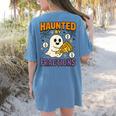 Haunted By Fractions Math Halloween Teacher Women's Comfort Colors T-Shirt Back Print Blue Jean Haunted By Fractions Math Halloween Teacher Women's Comfort Colors T-Shirt Back Print Blue Jean