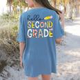 Hello Second Grade Team 2nd Grade Back To School Teacher Kid Women's Comfort Colors T-Shirt Back Print Blue Jean Hello Second Grade Team 2nd Grade Back To School Teacher Kid Women's Comfort Colors T-Shirt Back Print Blue Jean
