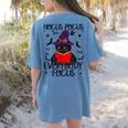 Hocus Pocus Everybody Focus Halloween Teacher For Men Women Women's Comfort Colors T-Shirt Back Print Blue Jean Hocus Pocus Everybody Focus Halloween Teacher For Men Women Women's Comfort Colors T-Shirt Back Print Blue Jean