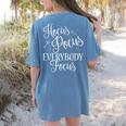 Hocus Pocus Everybody Focus Teacher Halloween Shirt Women's Comfort Colors T-Shirt Back Print Blue Jean