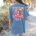Howdy Pre-K Cowgirls Teacher Back To School Women's Comfort Colors T-Shirt Back Print Blue Jean Howdy Pre-K Cowgirls Teacher Back To School Women's Comfort Colors T-Shirt Back Print Blue Jean