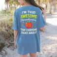 I'm That Awesome Paraeducator Teacher Women's Comfort Colors T-Shirt Back Print Blue Jean