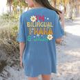 I’m Bilingual I Haha And Jaja Spanish Teacher Bilingual For Men Women Girls Kids Women's Comfort Colors T-Shirt Back Print Blue Jean