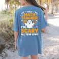 I'm A Math Teacher I'm Scary All Year Long Spooky Halloween Women's Comfort Colors T-Shirt Back Print Blue Jean I'm A Math Teacher I'm Scary All Year Long Spooky Halloween Women's Comfort Colors T-Shirt Back Print Blue Jean