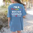 I'm A Paraprofessional What's Your Superpower Para Teacher Women's Comfort Colors T-Shirt Back Print Blue Jean