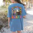 Inclusion Isn't Scary Ghost Mummy Halloween SLP Sped Teacher Women's Comfort Colors T-Shirt Back Print Blue Jean Inclusion Isn't Scary Ghost Mummy Halloween SLP Sped Teacher Women's Comfort Colors T-Shirt Back Print Blue Jean