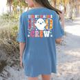 Infant Teacher Boo Crew Halloween Costume Women's Comfort Colors T-Shirt Back Print Blue Jean