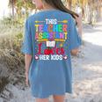 Instructional Assistant Loves Her Kids Teacher Assistant Women's Comfort Colors T-Shirt Back Print Blue Jean
