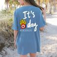 It's Fry Day Teacher Life Women's Comfort Colors T-Shirt Back Print Blue Jean It's Fry Day Teacher Life Women's Comfort Colors T-Shirt Back Print Blue Jean