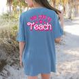 My Job Is Teach Pink Retro Female Teacher Life Women Women's Comfort Colors T-Shirt Back Print Blue Jean My Job Is Teach Pink Retro Female Teacher Life Women Women's Comfort Colors T-Shirt Back Print Blue Jean