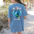 Be Kind Dolphin Autism Awareness Back To School Teacher Men Women Kids Women's Comfort Colors T-Shirt Back Print Blue Jean