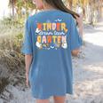 Kindergarten Dream Ghost Team Fall Halloween Spooky Teachers Women's Comfort Colors T-Shirt Back Print Blue Jean