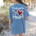Kindergarten Has My Heart Buffalo Print Teacher Valentine Women's Comfort Colors T-Shirt Back Print Blue Jean Kindergarten Has My Heart Buffalo Print Teacher Valentine Women's Comfort Colors T-Shirt Back Print Blue Jean
