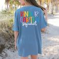 Kindergarten Squad Team Crew Teacher Back To School Women's Comfort Colors T-Shirt Back Print Blue Jean Kindergarten Squad Team Crew Teacher Back To School Women's Comfort Colors T-Shirt Back Print Blue Jean