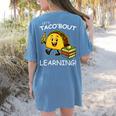 Let's Taco Bout Learning Back To School Teacher Kids Women's Comfort Colors T-Shirt Back Print Blue Jean