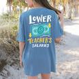 Lower Teacher's Salaries For Men Women Girls Kids Women's Comfort Colors T-Shirt Back Print Blue Jean