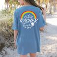 Luckiest Teacher Ever Rainbow- St Patricks Day Teacher Women's Comfort Colors T-Shirt Back Print Blue Jean Luckiest Teacher Ever Rainbow- St Patricks Day Teacher Women's Comfort Colors T-Shirt Back Print Blue Jean