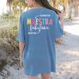 Maestra Fabulosa Maestra De EspañOl Spanish Teacher Women's Comfort Colors T-Shirt Back Print Blue Jean Maestra Fabulosa Maestra De EspañOl Spanish Teacher Women's Comfort Colors T-Shirt Back Print Blue Jean