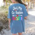 Matching Co-Teacher Best Friend She's My Bestie Work Team Women's Comfort Colors T-Shirt Back Print Blue Jean