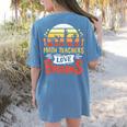Math Teachers Love Brains Halloween Costume Zombie For Men Women Women's Comfort Colors T-Shirt Back Print Blue Jean