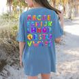 Monster ABC Cute Alphabet Halloween Teacher Costume Kids Women's Comfort Colors T-Shirt Back Print Blue Jean