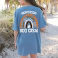 Montessori Teacher Halloween Boo Rainbow Leopard Halloween Women's Comfort Colors T-Shirt Back Print Blue Jean Montessori Teacher Halloween Boo Rainbow Leopard Halloween Women's Comfort Colors T-Shirt Back Print Blue Jean