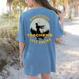 Montessori Teachers Love Brains Halloween Novelty Men Women Women's Comfort Colors T-Shirt Back Print Blue Jean