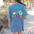 Multilingual Teacher In Dos Idiomas Linguist Language Women's Comfort Colors T-Shirt Back Print Blue Jean