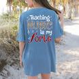 Music Teacher Teaching Music Is My Forte For Music Lovers Women's Comfort Colors T-Shirt Back Print Blue Jean