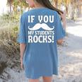 If You Mustache My Students Rock Teacher Mustache Women's Comfort Colors T-Shirt Back Print Blue Jean If You Mustache My Students Rock Teacher Mustache Women's Comfort Colors T-Shirt Back Print Blue Jean