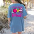 In October We Wear Pink Love Teacher Breast Cancer Awareness Women's Comfort Colors T-Shirt Back Print Blue Jean In October We Wear Pink Love Teacher Breast Cancer Awareness Women's Comfort Colors T-Shirt Back Print Blue Jean