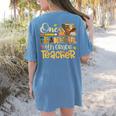 One Thankful 4th Grade Teacher Turkey Leopard Thanksgiving Women's Comfort Colors T-Shirt Back Print Blue Jean One Thankful 4th Grade Teacher Turkey Leopard Thanksgiving Women's Comfort Colors T-Shirt Back Print Blue Jean