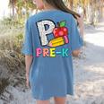 P Is For Pre-K Teacher Pencil Apple Back To School Women's Comfort Colors T-Shirt Back Print Blue Jean P Is For Pre-K Teacher Pencil Apple Back To School Women's Comfort Colors T-Shirt Back Print Blue Jean