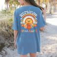 Paraprofessional Para Life Sun Flower Teacher Back To School Women's Comfort Colors T-Shirt Back Print Blue Jean