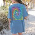 PE Teacher Phys Ed Tie Dye Physical Education Appreciation Women's Comfort Colors T-Shirt Back Print Blue Jean