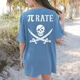 Pi Day Pi Rate Pirate For Teachers Women's Comfort Colors T-Shirt Back Print Blue Jean