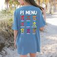 Pi Menu 314 Pi Symbol Math Teacher Happy Pi Day Women's Comfort Colors T-Shirt Back Print Blue Jean