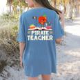 Pirate Teacher Men Women Kids Women's Comfort Colors T-Shirt Back Print Blue Jean Pirate Teacher Men Women Kids Women's Comfort Colors T-Shirt Back Print Blue Jean