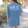Play Is Learning Kindergarten Teacher Team Women Women's Comfort Colors T-Shirt Back Print Blue Jean Play Is Learning Kindergarten Teacher Team Women Women's Comfort Colors T-Shirt Back Print Blue Jean