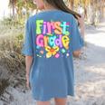 Preppy First Grade Back To School 1st Grade Teacher Girl Kid Women's Comfort Colors T-Shirt Back Print Blue Jean Preppy First Grade Back To School 1st Grade Teacher Girl Kid Women's Comfort Colors T-Shirt Back Print Blue Jean