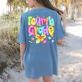 Preppy Fourth Grade Back To School 4th Grade Teacher Girls Women's Comfort Colors T-Shirt Back Print Blue Jean